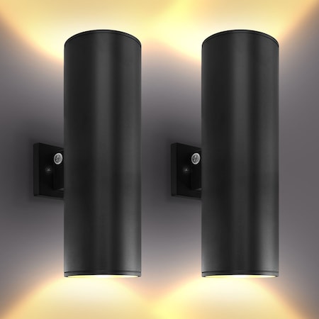 Luxrite Dusk to Dawn LED Wall Lights 18in up or Up and Down Light 3CCT 3000K-5000K 20/30/40W IP65 ETL, 2PK LR40339-2PK